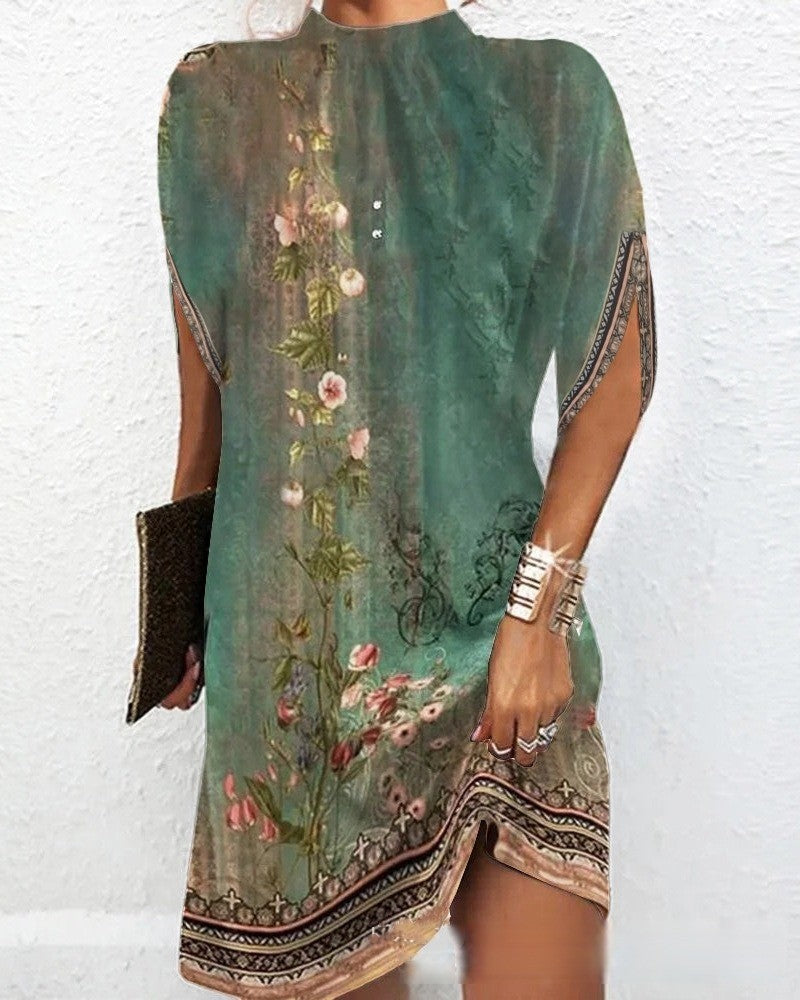 Hacinta – Loose Bat Sleeve Dress – Chic & Effortlessly