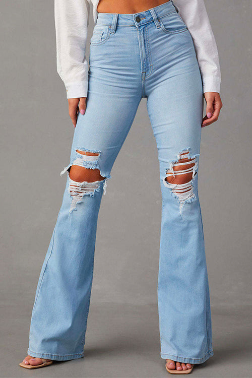 Acacia - Distressed Bell Bottom Jeans - Trendy & Flattering