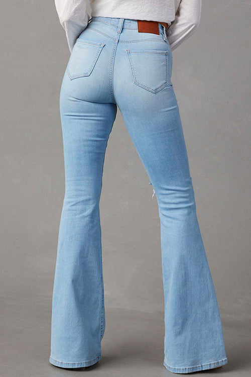 Acacia - Distressed Bell Bottom Jeans - Trendy & Flattering