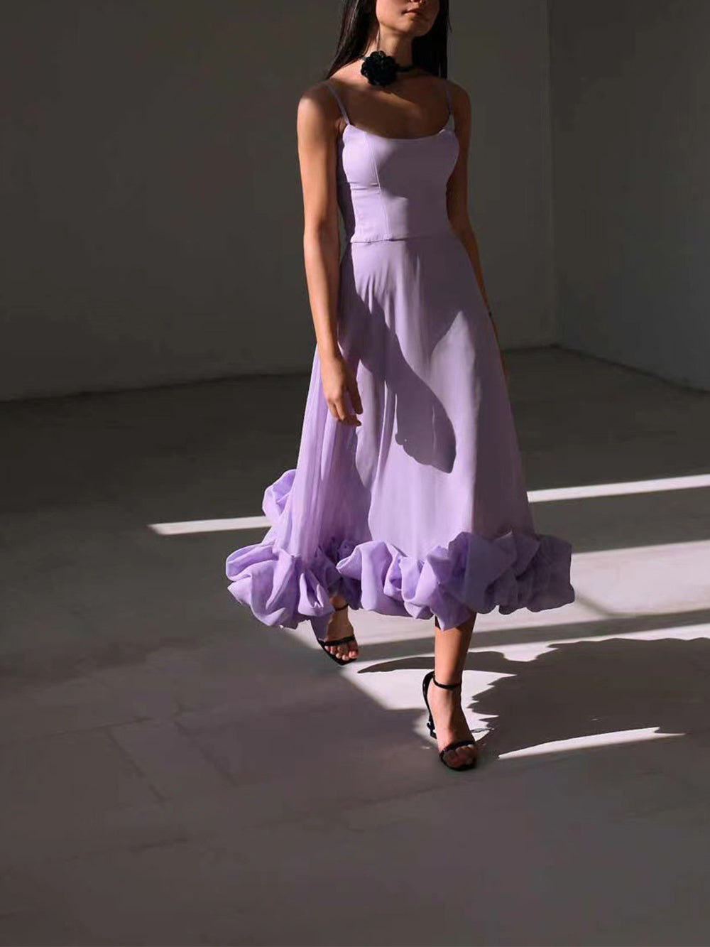 Venus - Elegant Flounce Maxi Dress