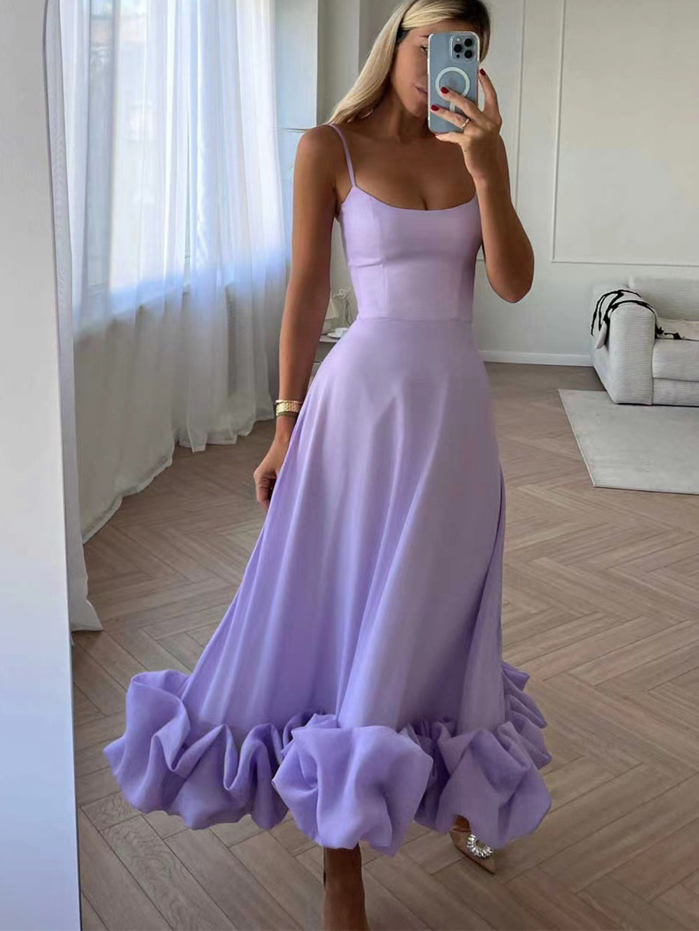 Venus - Elegant Flounce Maxi Dress
