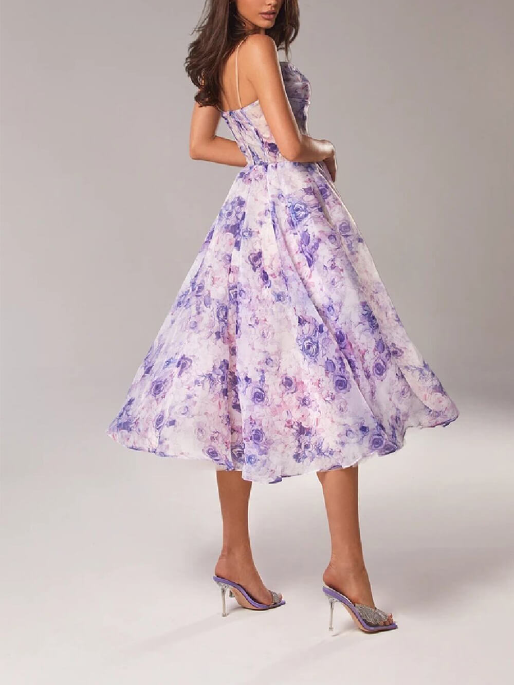Sapphira - Flowy Floral Midi Dress - Elegant & Comfortable