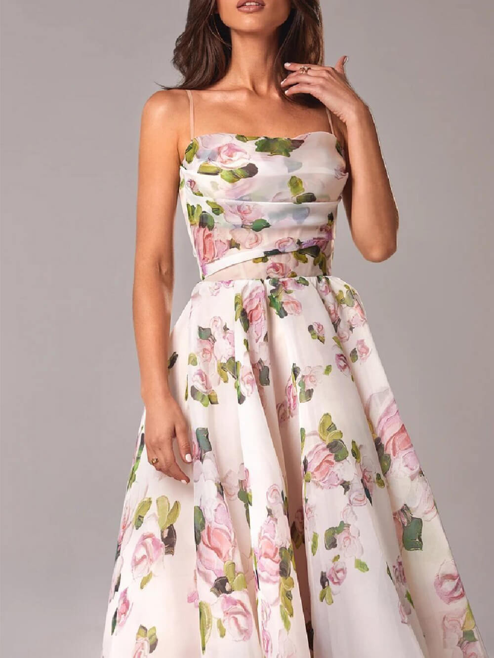 Sapphira - Flowy Floral Midi Dress - Elegant & Comfortable