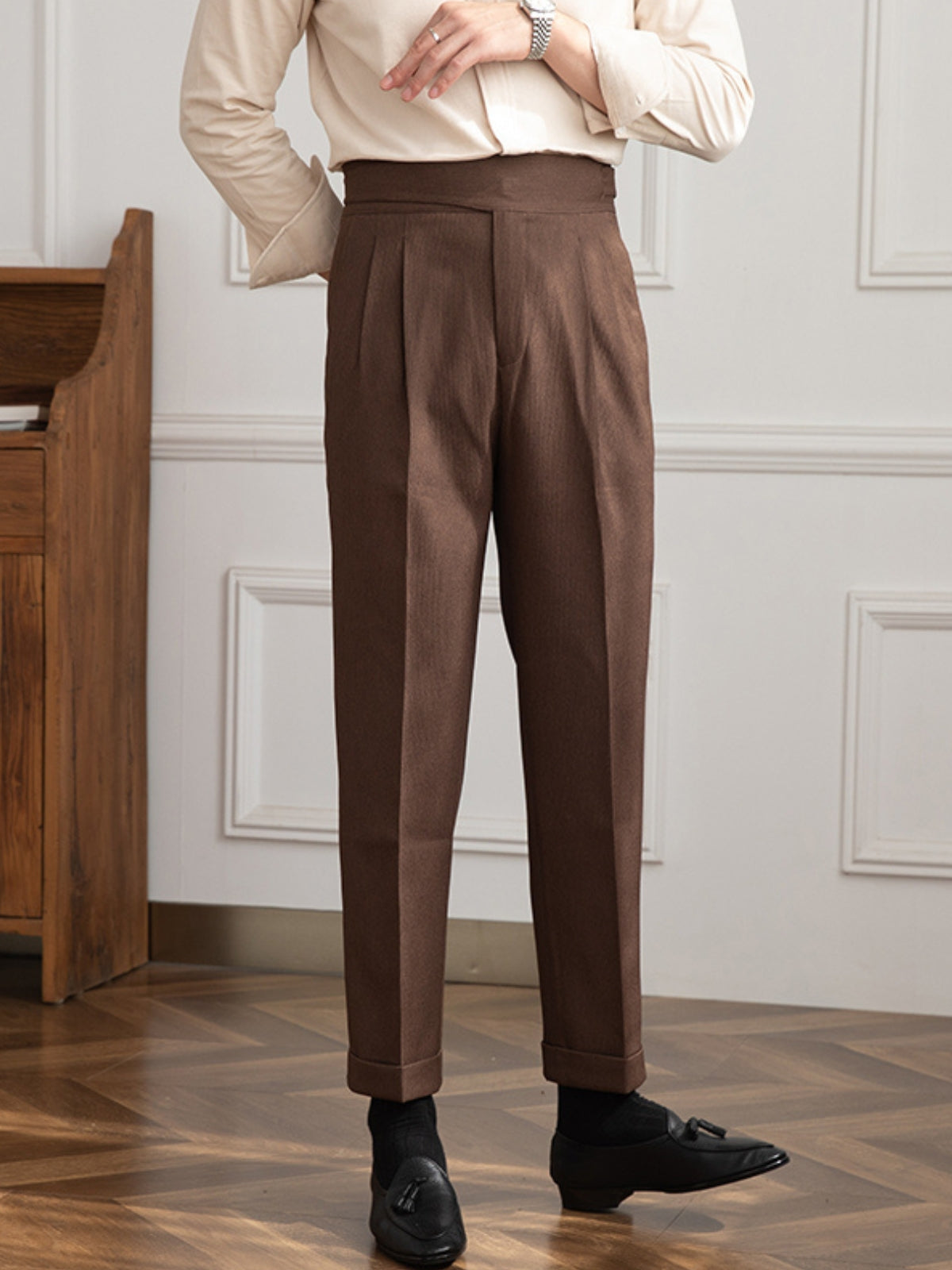 Ridley - Men's High Waist Trouser – Classic Fit Comfort