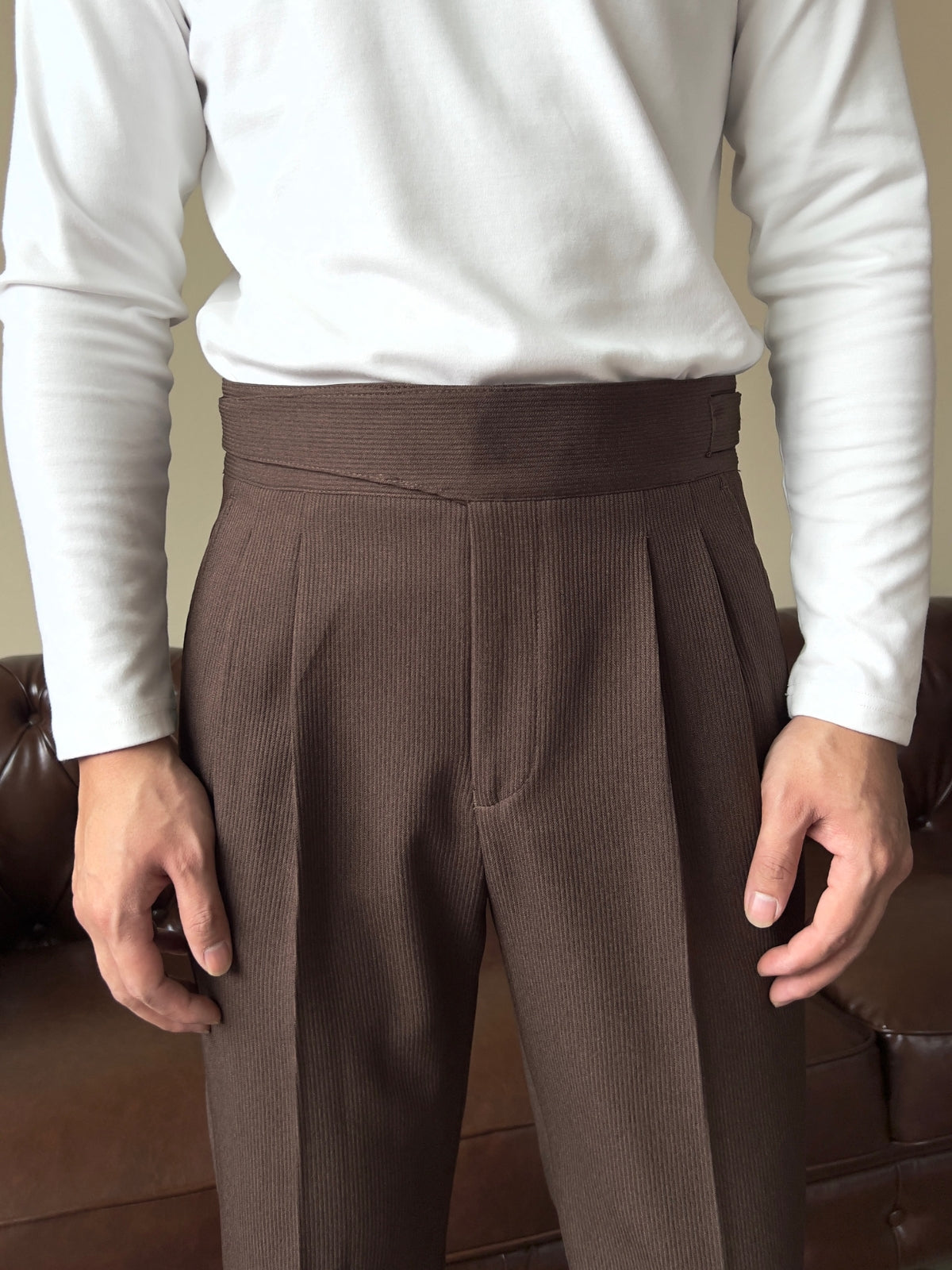 Ridley - Men's High Waist Trouser – Classic Fit Comfort