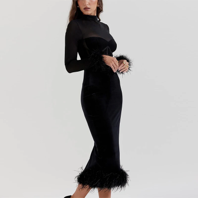Felicia - Elegant Black Midi Dress – Timeless & Flattering