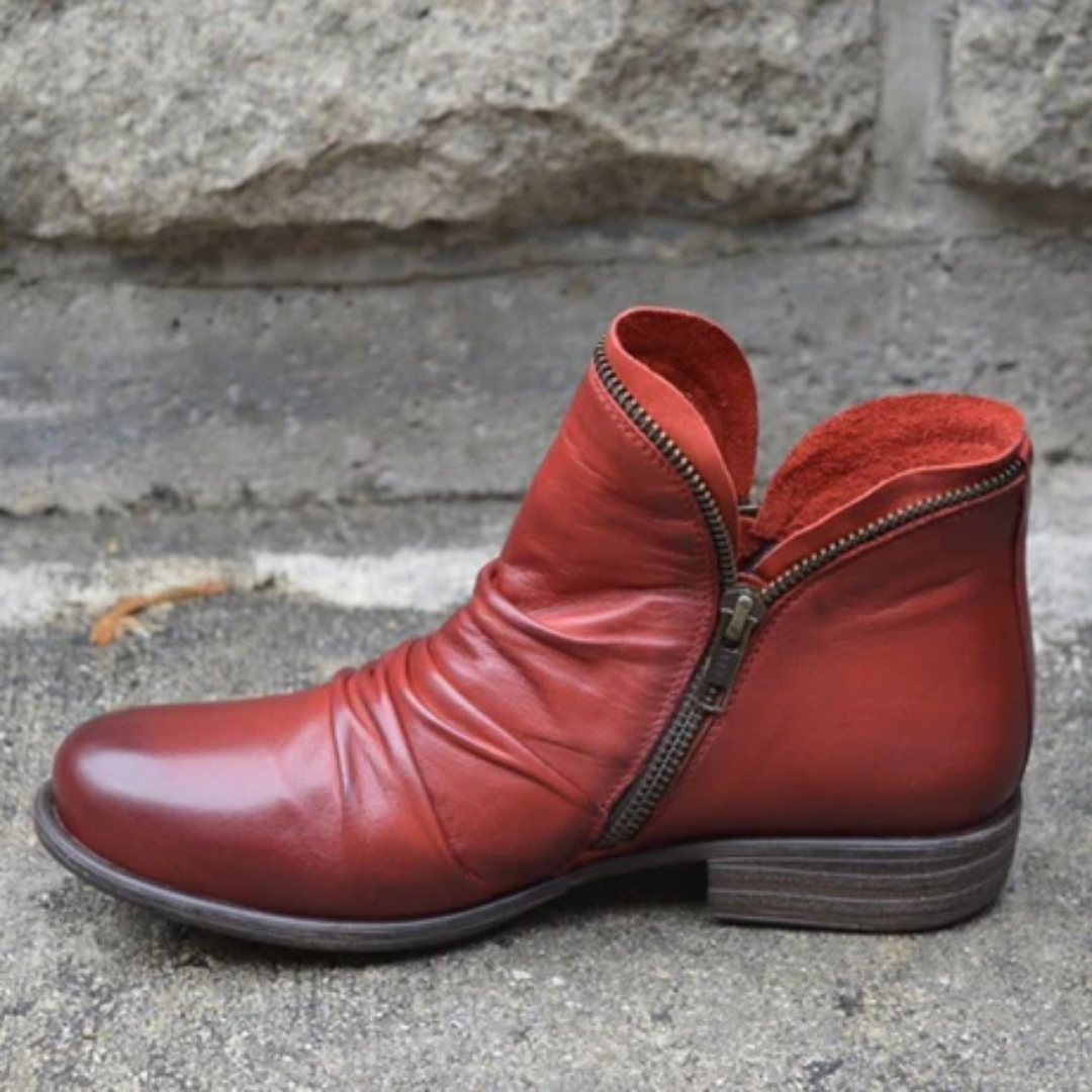Ava – Vintage Zip-Up Boots For Women – Waterproof & Sleek