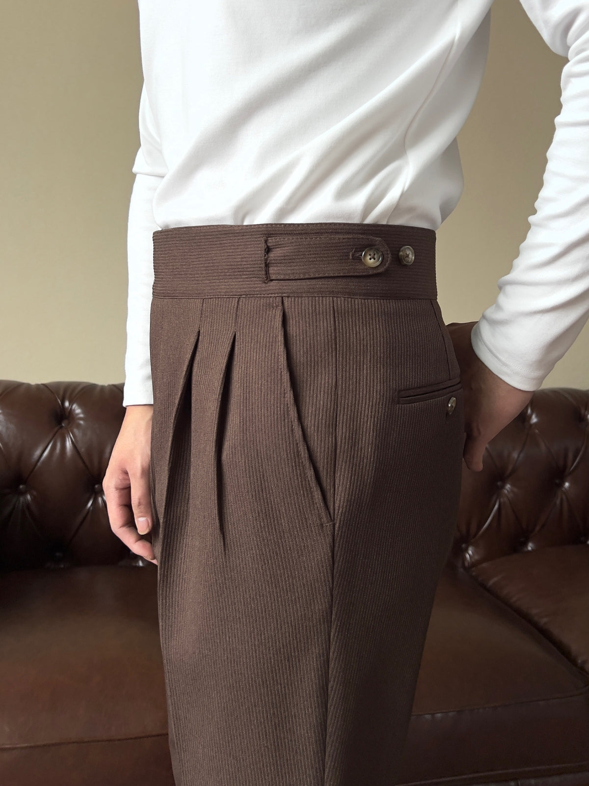 Ridley - Men's High Waist Trouser – Classic Fit Comfort