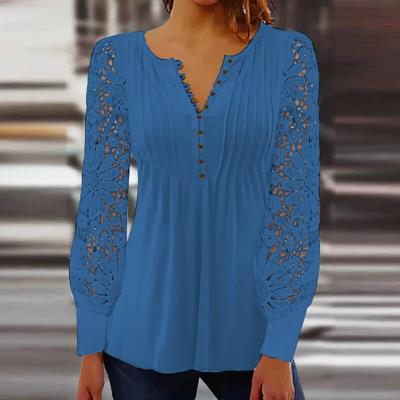 Karel – Lacey Pleated Buttoned Blouse – Feminine & Chic