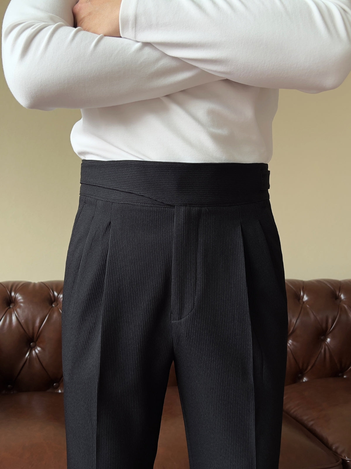 Ridley - Men's High Waist Trouser – Classic Fit Comfort