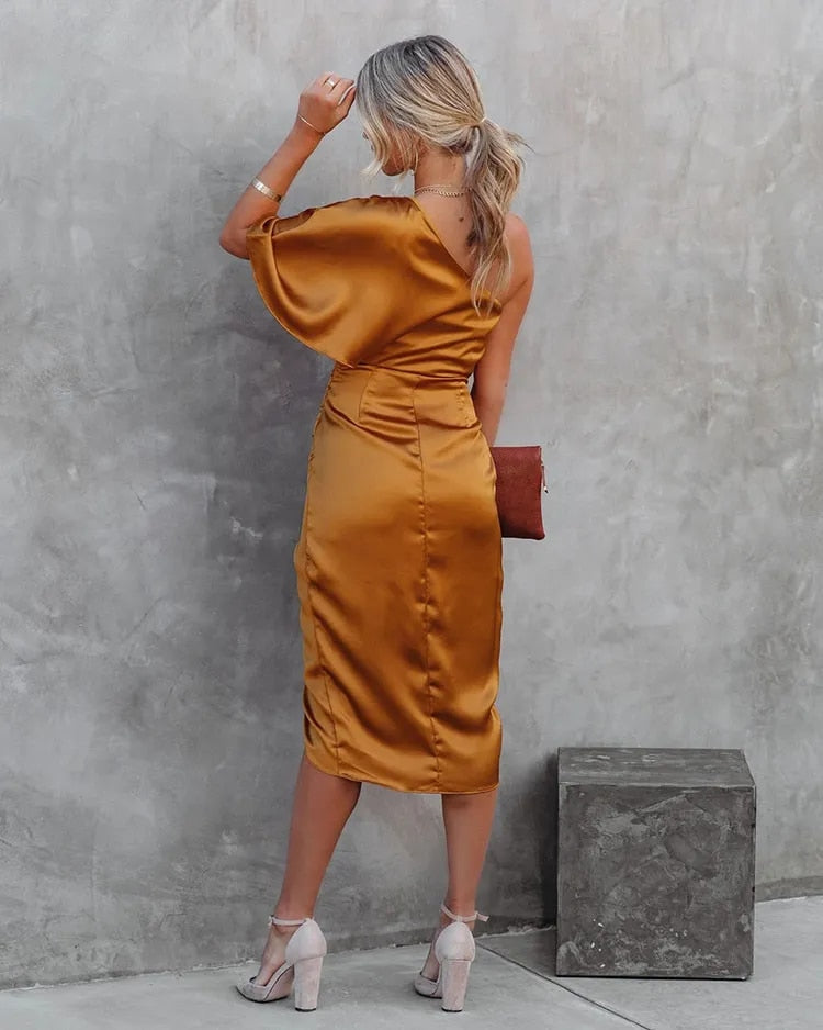 Elise - Elegant Draped Cocktail Dress – Flattering & Sophisticated