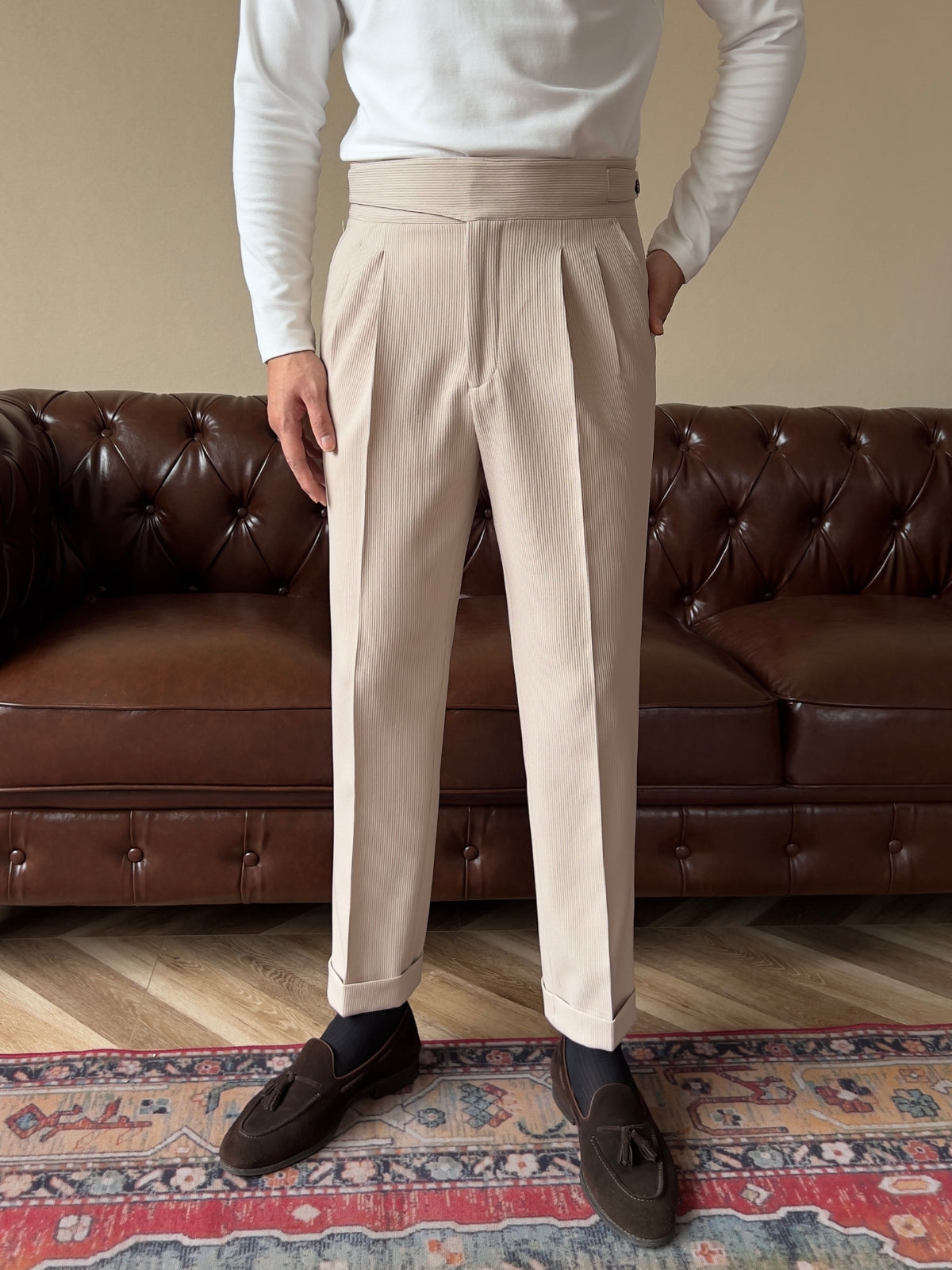 Ridley - Men's High Waist Trouser – Classic Fit Comfort