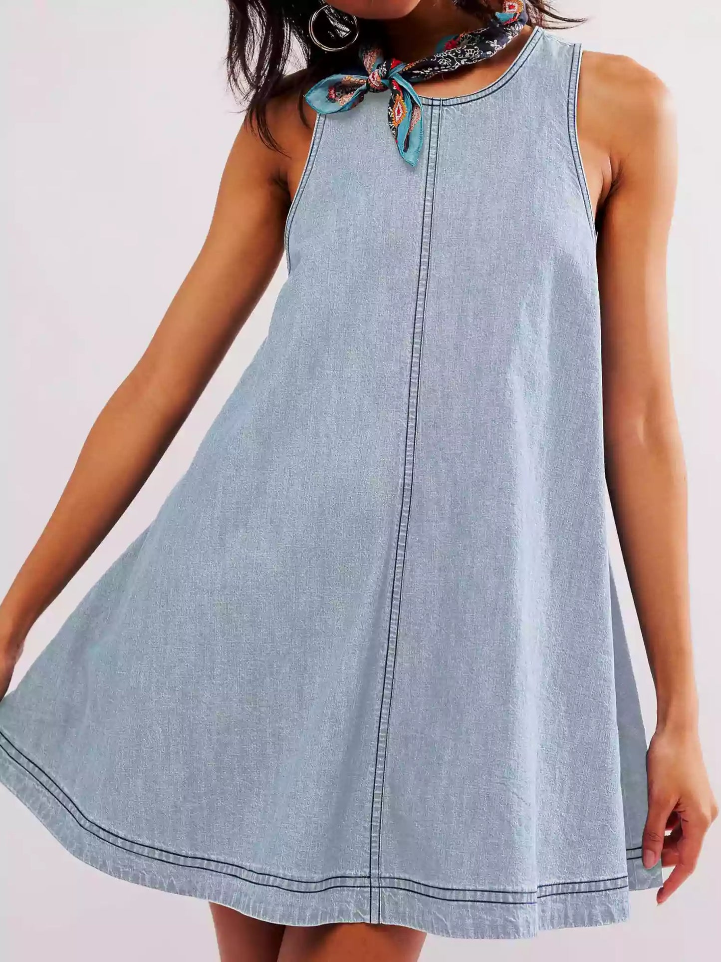 Tansy - Denim Sleeveless Mini Dress