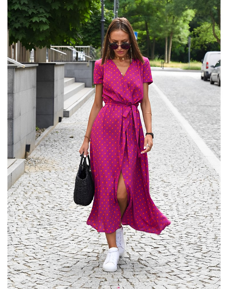 Hiraya - V-Neck Wrap Maxi Dress – Elegant & Flattering