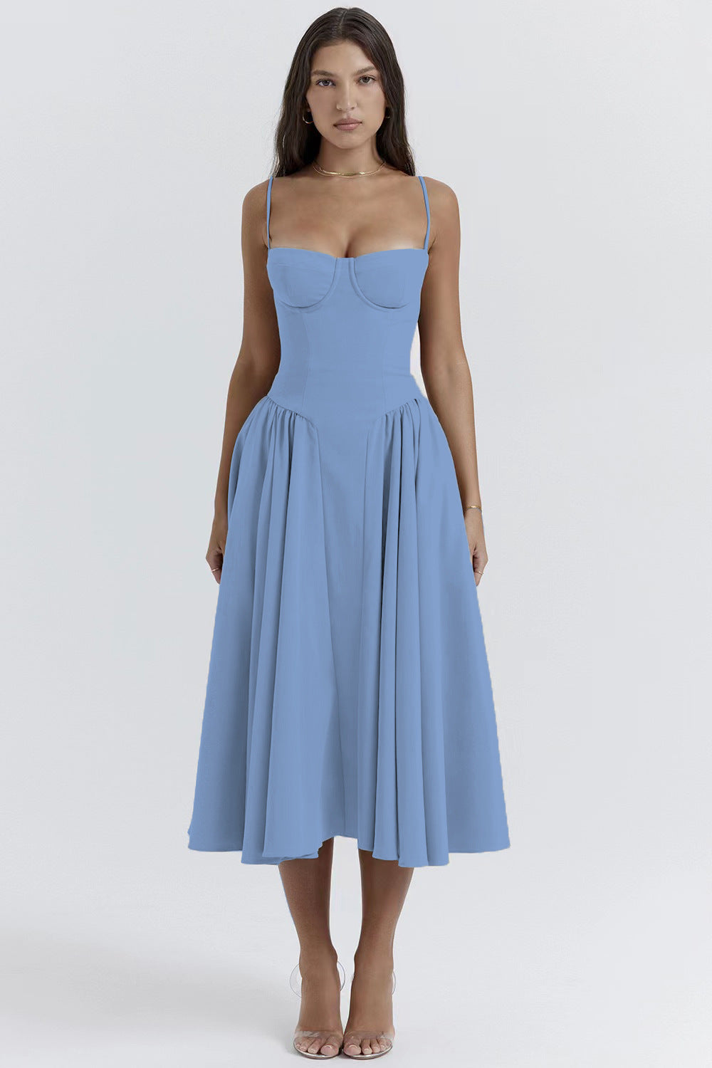 Etta - Sleeveless Corset Midi Dress - Flattering & Elegant