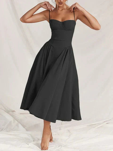 Etta - Sleeveless Corset Midi Dress - Flattering & Elegant