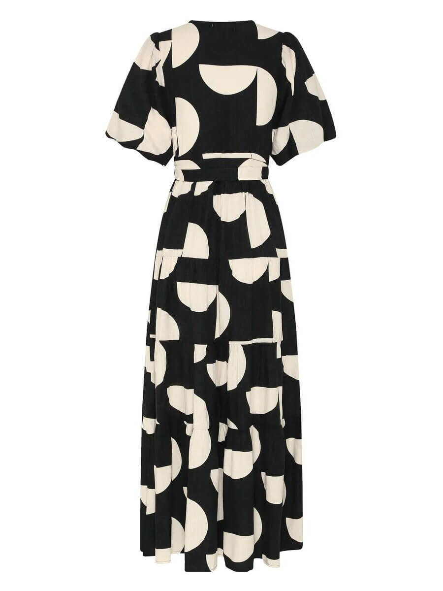 Arianne – Geometric Print Midi Dress – Chic & Comfortable