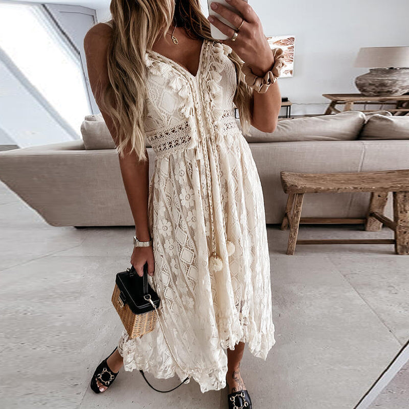 Diantha - Elegant Boho Maxi Dress - Flowy & Comfortable
