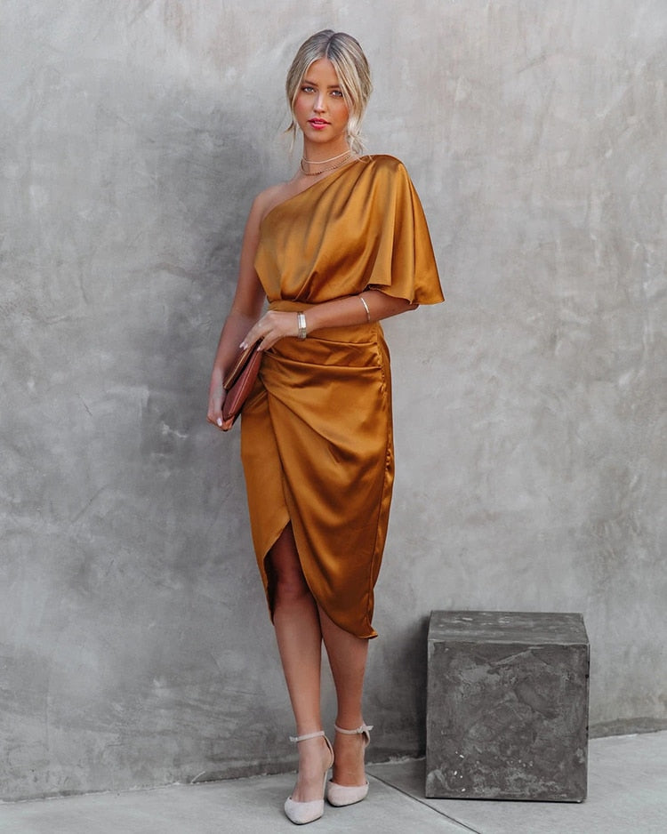 Elise - Elegant Draped Cocktail Dress – Flattering & Sophisticated