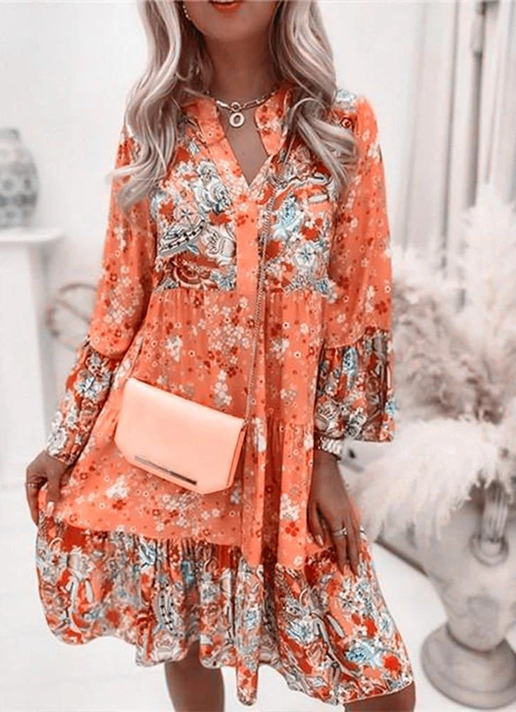 Indiana - Flower-patterned Summer Dress - Breezy & Stylish