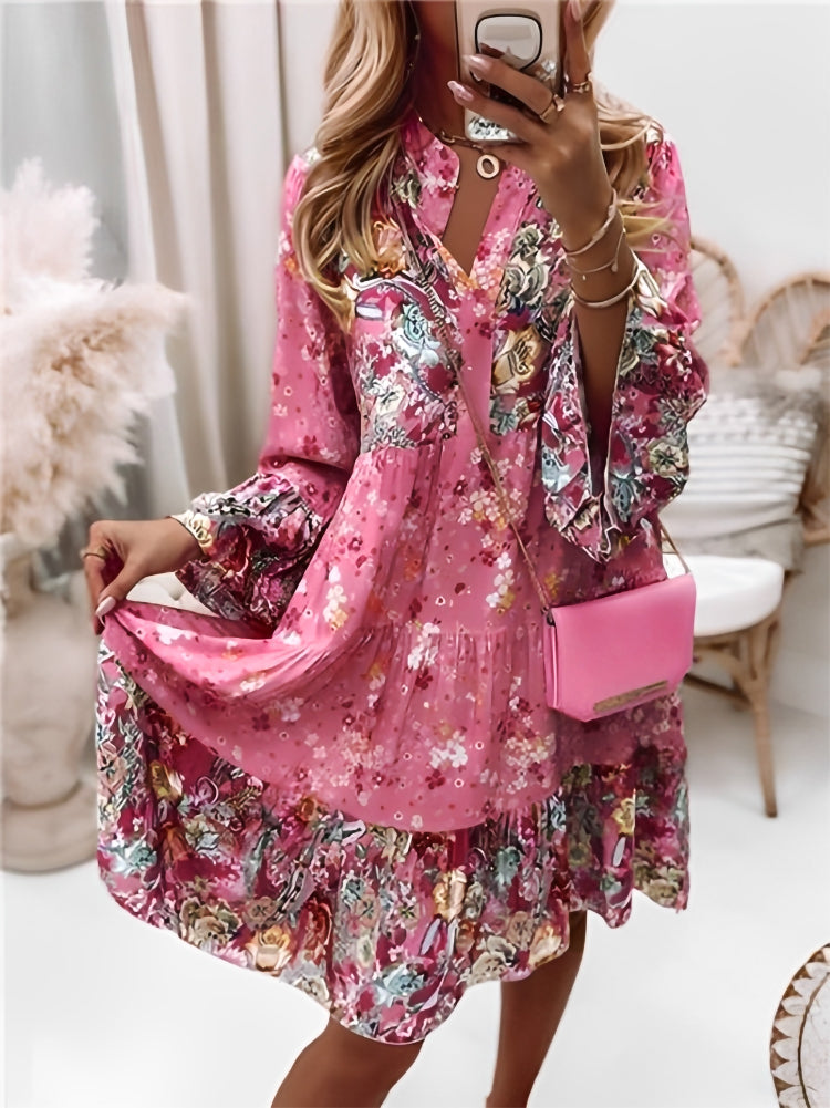 Indiana - Flower-patterned Summer Dress - Breezy & Stylish