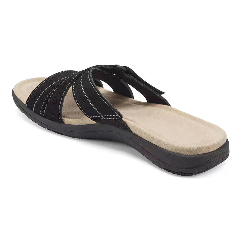 Novah – Orthopedic Buckle Strap Sandal – Stylish Stability for All-Day Wear