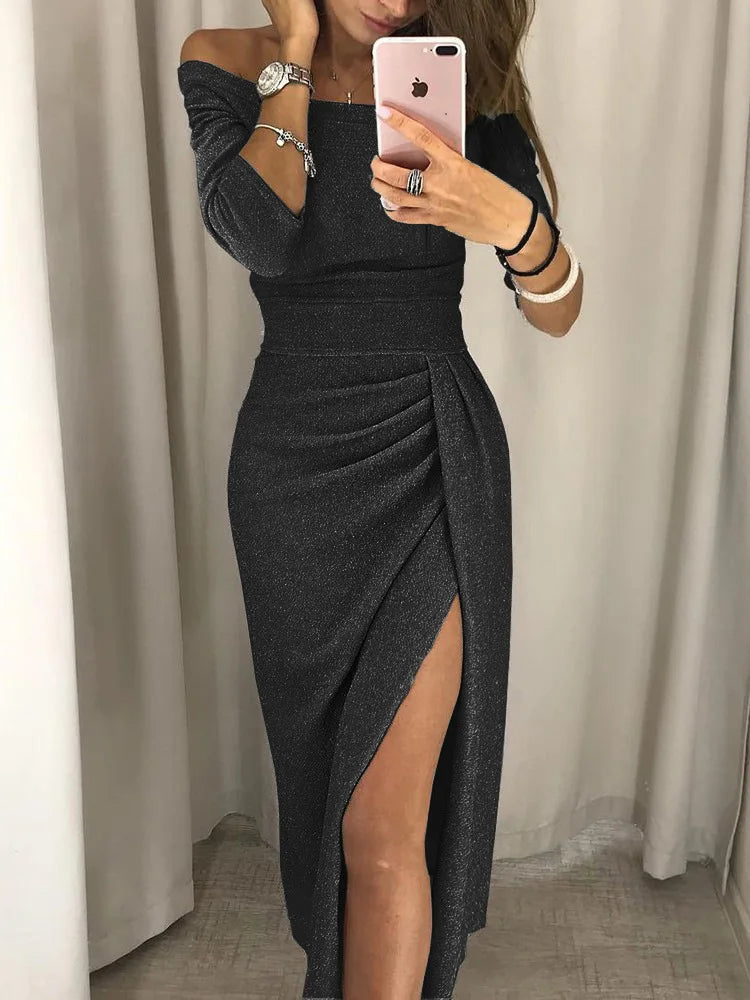 Collins - Off-Shoulder Evening Dress - Elegant & Sleek