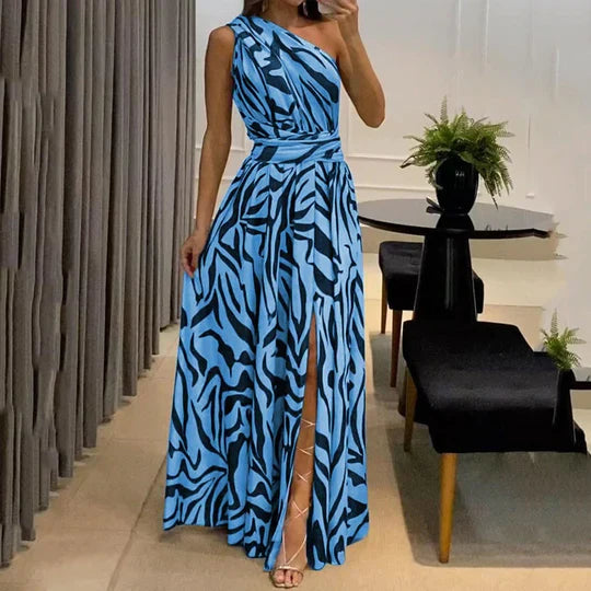 Sylpha - Chic Belted Formal Dress – Sleek & Sophisticated