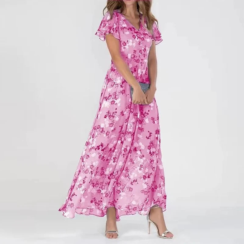 Andrea - Elegant Floral Dress - Chic & Graceful