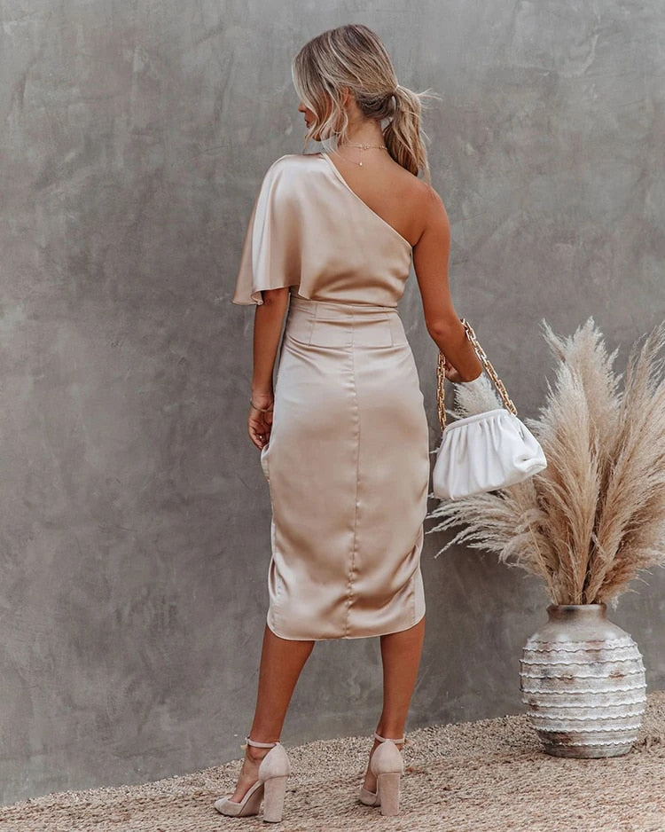 Elise - Elegant Draped Cocktail Dress – Flattering & Sophisticated