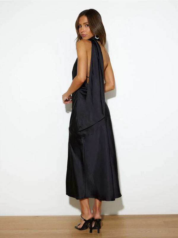 Valerian – Haltered Midi Dress for Women – Vibrant & Flowy