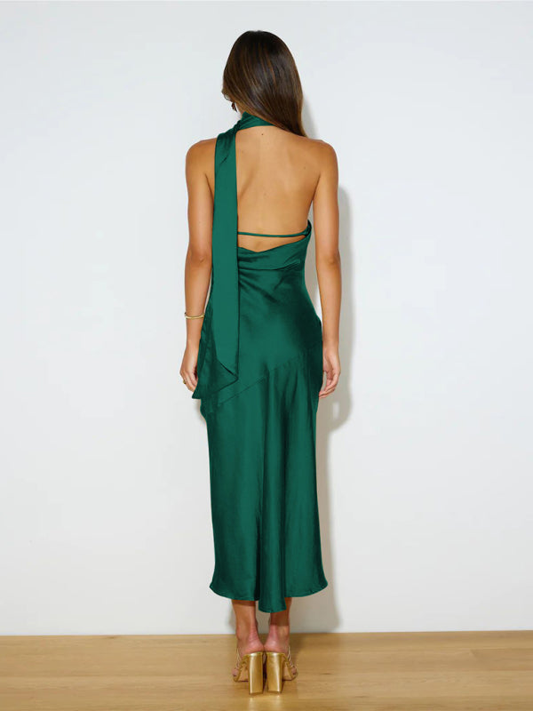 Valerian – Haltered Midi Dress for Women – Vibrant & Flowy