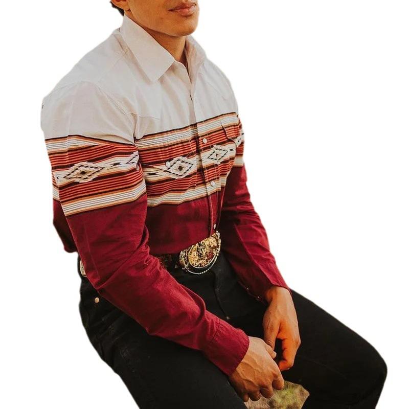 Tyrell - Men's Western Print Shirt - Vintage & Durable