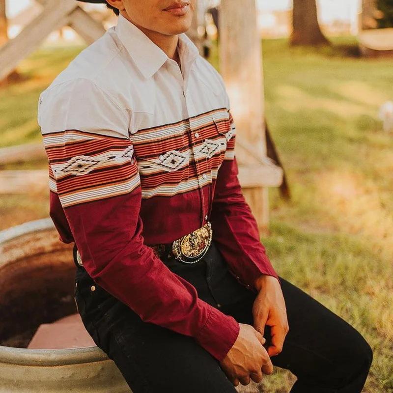 Tyrell - Men's Western Print Shirt - Vintage & Durable