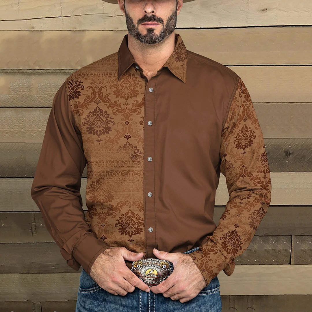 Tyrell - Men's Western Print Shirt - Vintage & Durable