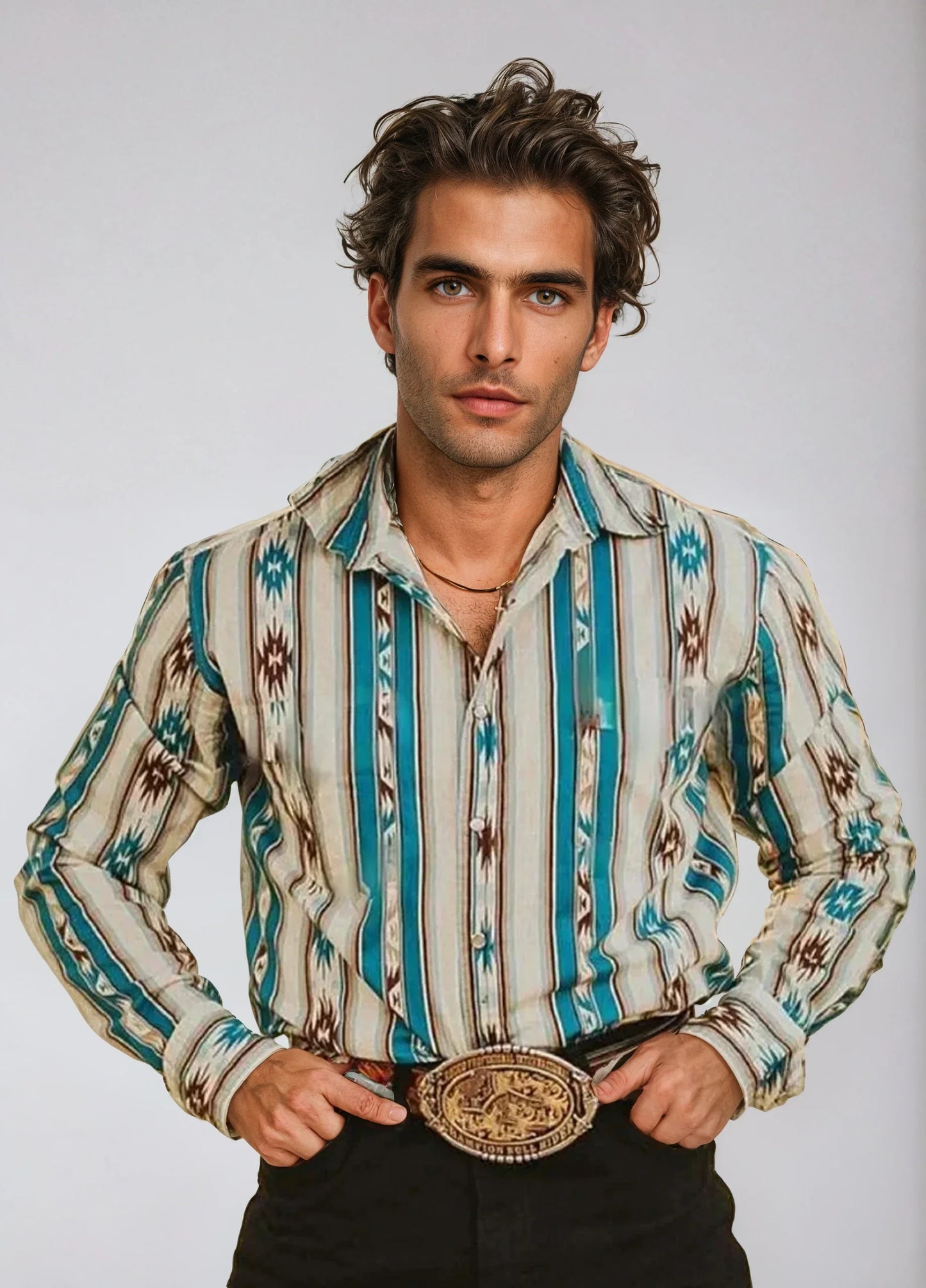 Jimson - Men's Striped Long Sleeve - Retro Style
