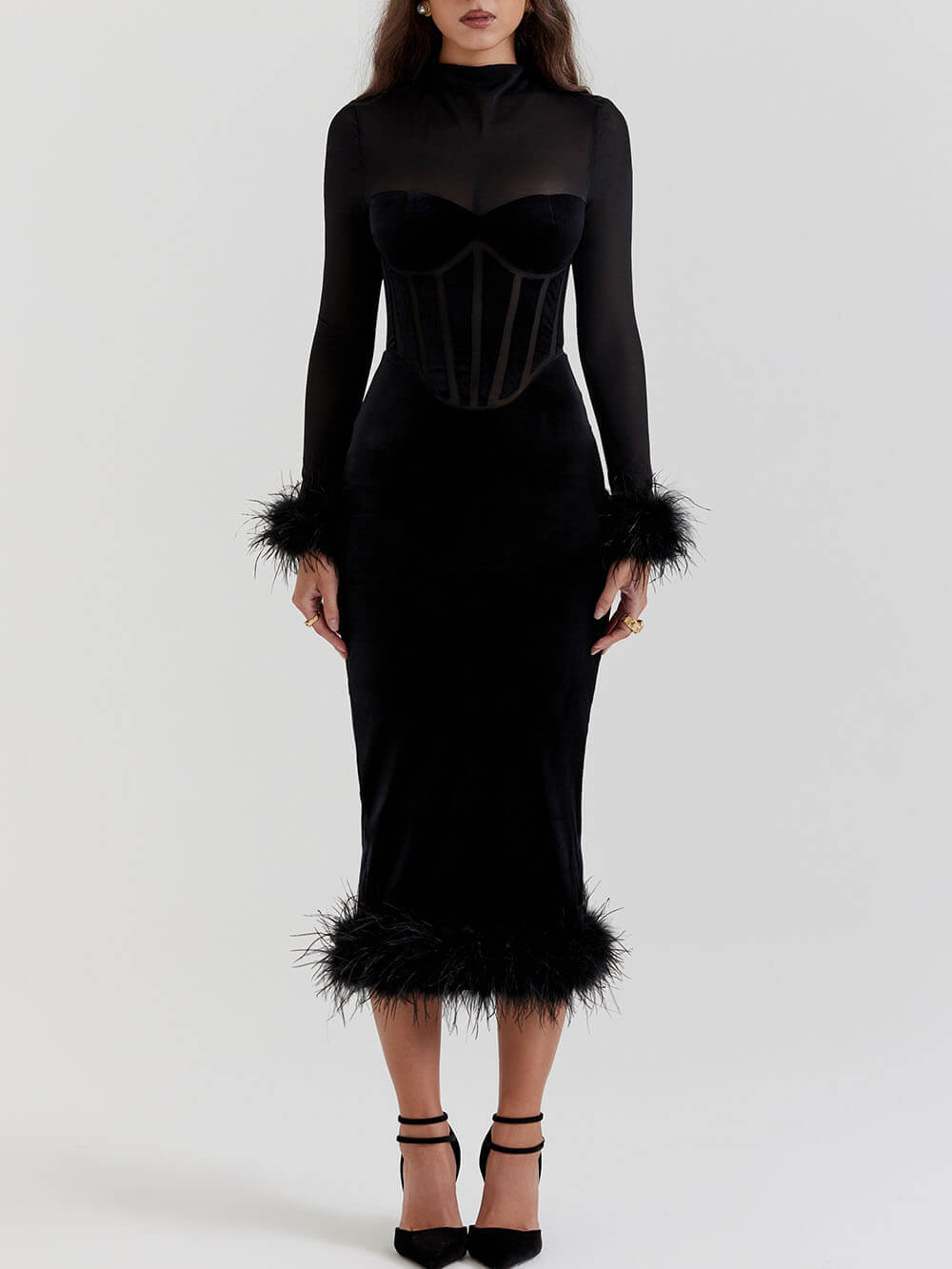 Catherine – Elegant Party Midi Dress – Graceful & Flattering