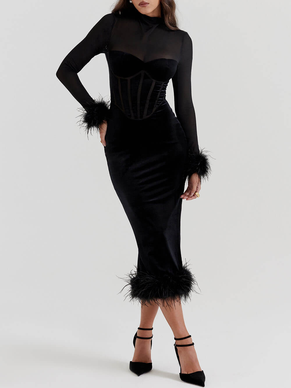 Catherine – Elegant Party Midi Dress – Graceful & Flattering