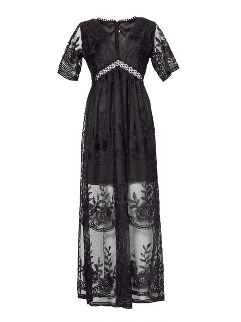 Merlinda - V-Neck Maxi Dress – Elegant & Flowy