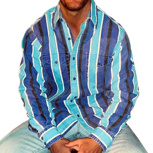 Keanne - Retro Striped Men's Polo Shirt - Comfy & Stylish