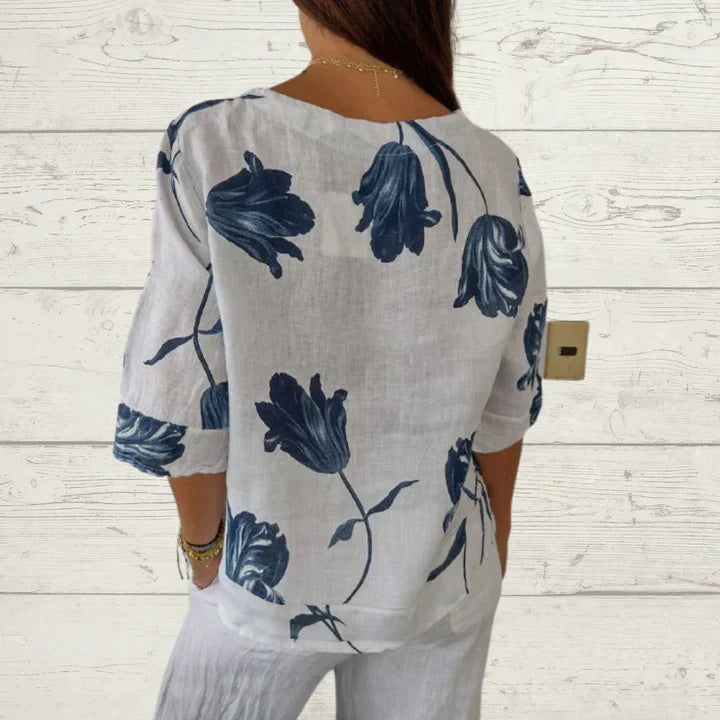 Monique - Oversized Floral Blouse