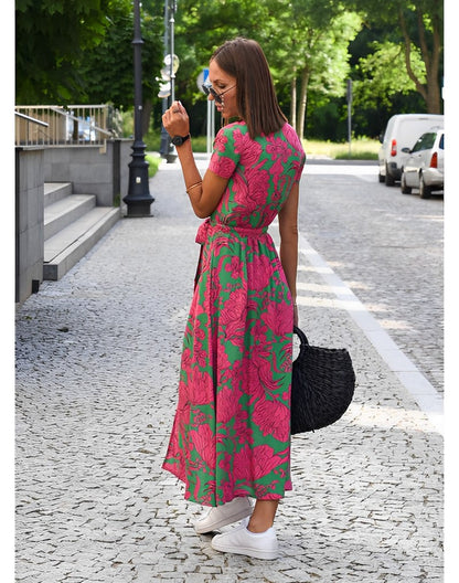 Hiraya - V-Neck Wrap Maxi Dress – Elegant & Flattering