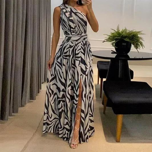 Sylpha - Chic Belted Formal Dress – Sleek & Sophisticated