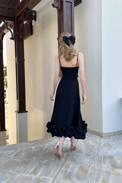 Gretta - Sleeveless Flounce Midi Dress – Feminine & Flowing