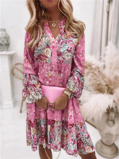 Indiana - Flower-patterned Summer Dress - Breezy & Stylish