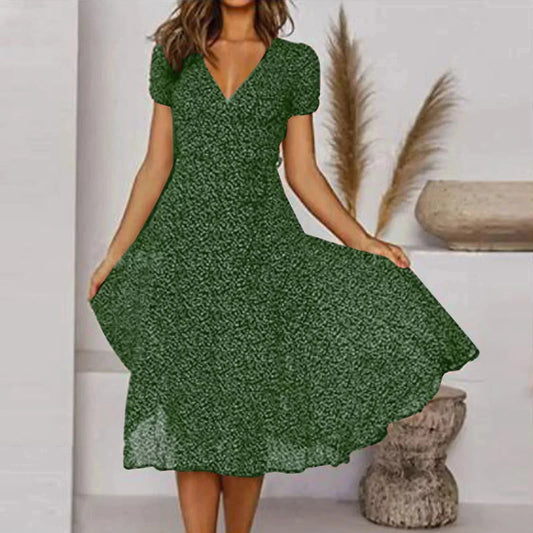 Ilana - Boho V-Neck Midi Dress – Effortless & Chic Style