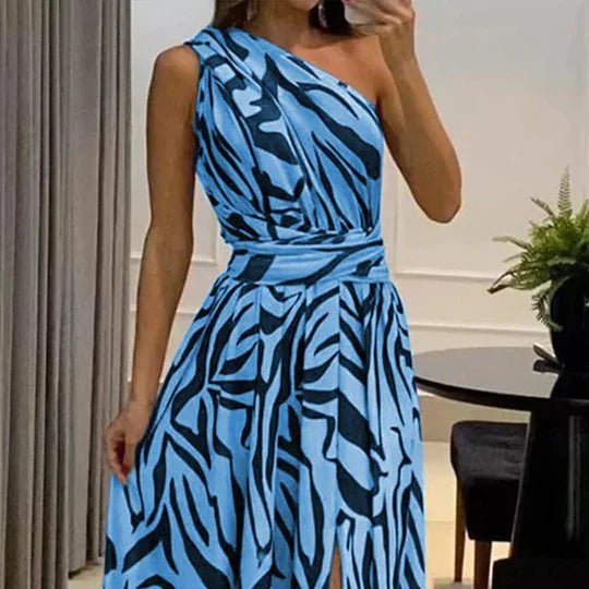 Sylpha - Chic Belted Formal Dress – Sleek & Sophisticated
