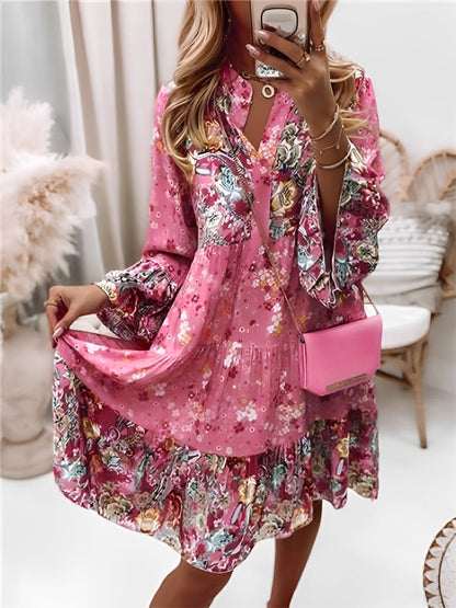Indiana - Flower-patterned Summer Dress - Breezy & Stylish
