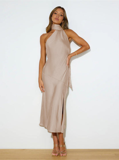 Valerian – Haltered Midi Dress for Women – Vibrant & Flowy