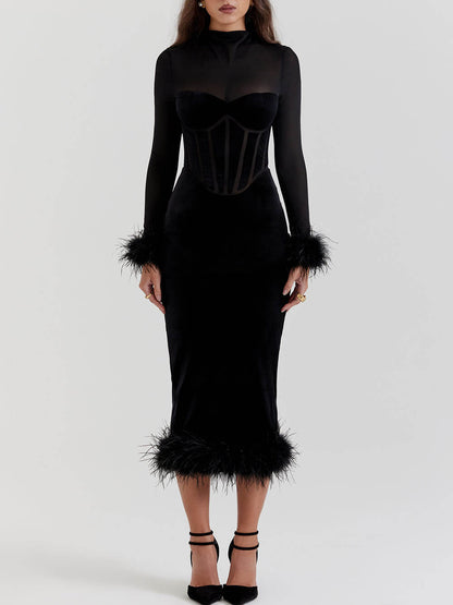 Catherine – Elegant Party Midi Dress – Graceful & Flattering
